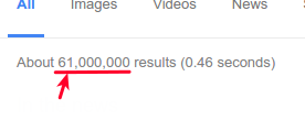number of results